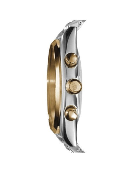 Shop Authentic Emporio Armani Classic Chronograph White Dial Two Tone Steel Strap Watch For Men - AR0396 - Luxxuri