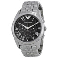 Shop Authentic Emporio Armani Classic Chronograph Black Dial Silver Steel Strap Watch For Men - AR1786 - Luxxuri