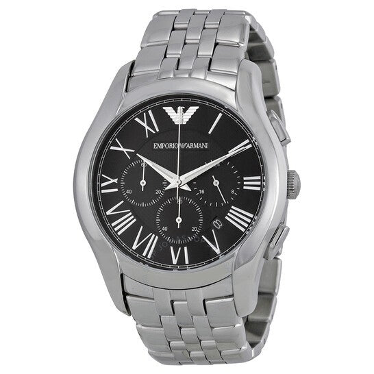 Shop Authentic Emporio Armani Classic Chronograph Black Dial Silver Steel Strap Watch For Men - AR1786 - Luxxuri