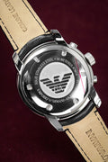 Shop Authentic Emporio Armani Classic Chronograph Black Dial Black Leather Strap Watch For Men - AR0431 - Luxxuri