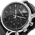 Shop Authentic Emporio Armani Luigi Chronograph Black Dial Black Leather Watch For Men - AR1828 - Luxxuri