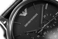 Shop Authentic Emporio Armani Luigi Chronograph Black Dial Black Leather Strap Watch For Men - AR1737 - Luxxuri