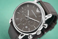 Shop Authentic Emporio Armani Classic Chronograph Brown Dial Brown Leather Strap Watch For Men - AR1734 - Luxxuri