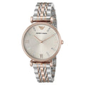 Shop Authentic Emporio Armani Gianni T Bar Grey Dial Two Tone Steel Strap Watch For Women - AR1840 - Luxxuri