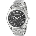 Shop Authentic Emporio Armani Classic Chronograph Black Dial Silver Steel Strap Watch For Men - AR1786 - Luxxuri