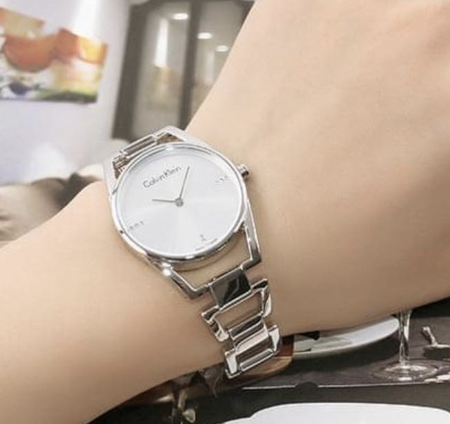 Shop Authentic Calvin Klein Dainty Diamonds Silver Dial Sliver Steel Strap Watch for Women - K7L2314T - Luxxuri