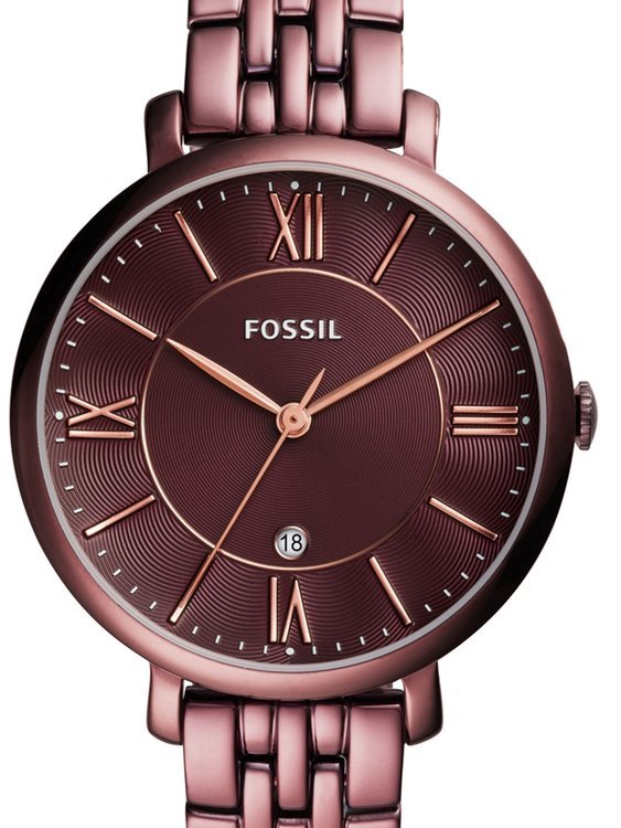 Fossil Jacqueline Brown Dial Brown Steel Strap Watch for Women - ES4100