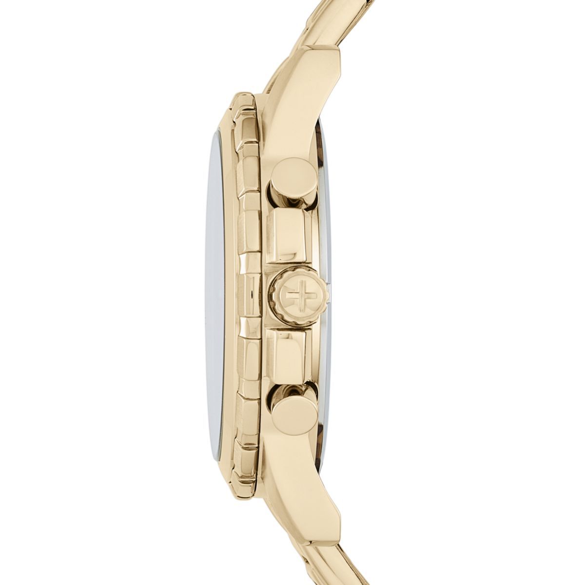 Fossil Dean Chronograph Champagne Dial Gold Steel Strap Watch for Men - FS4867