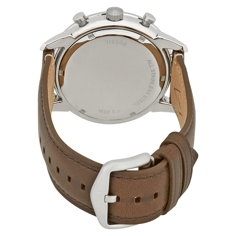 Fossil Townsman Chronograph Black Dial Brown Leather Strap Watch for Men - FS5280