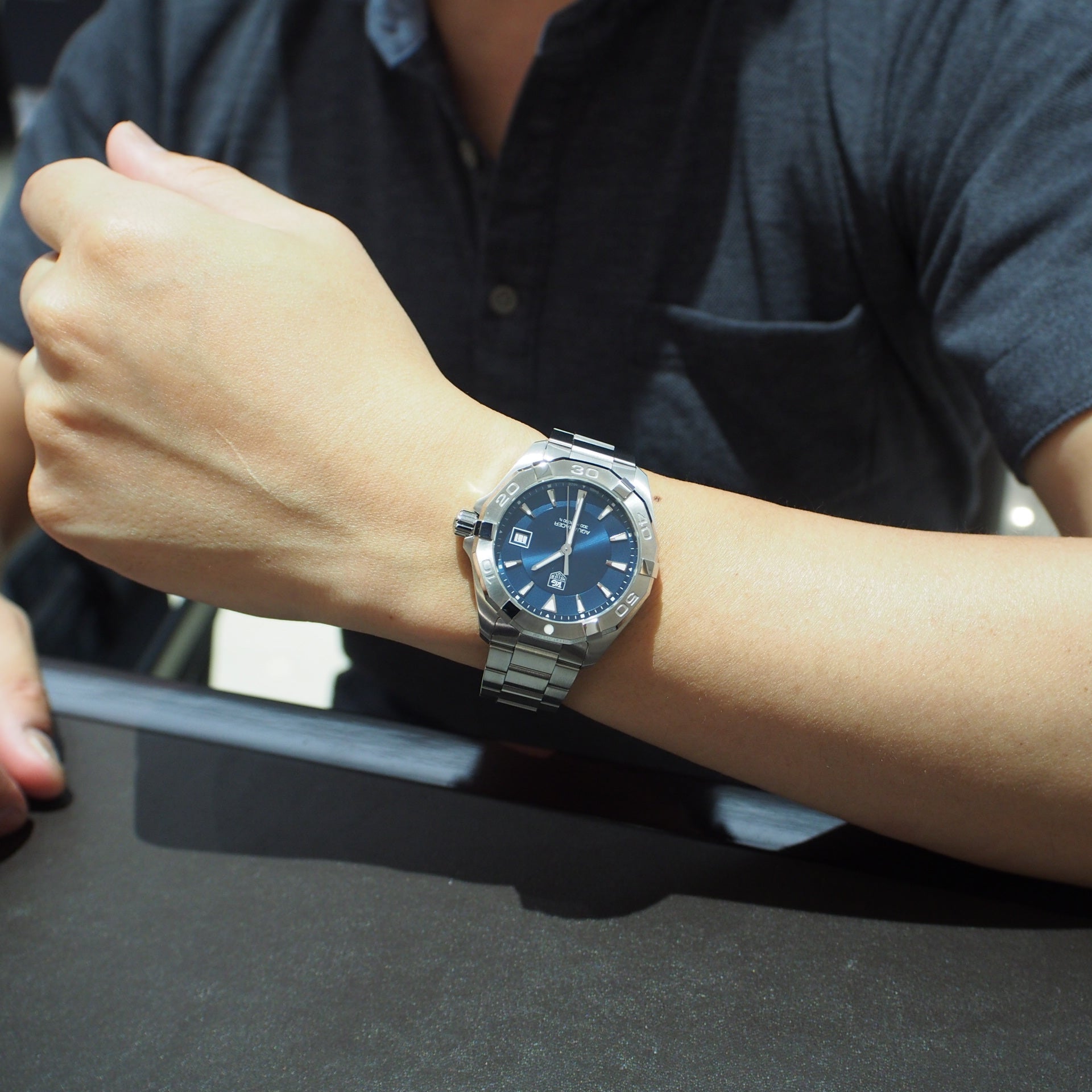 Shop Authentic Tag Heuer Aquaracer Quartz Blue Dial Silver Steel Strap Watch for Men - WAY1112.BA0928 - Luxxuri