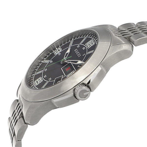 Shop Authentic Gucci G Timeless Black Dial Silver Steel Strap Watch For Men - YA126201 - Luxxuri