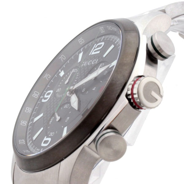 Shop Authentic Gucci G Timeless Chronograph Grey Dial Silver Steel Strap Watch For Men - YA126238 - Luxxuri