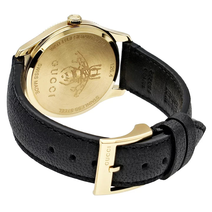 Shop Authentic Gucci G Timeless Quartz Silver Dial Black Leather Strap Watch For Women - YA1264181 - Luxxuri
