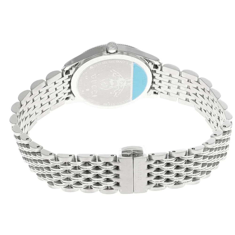 Shop Authentic Gucci G Timeless Quartz Black Dial Silver Steel Strap Watch For Women - YA1265020 - Luxxuri
