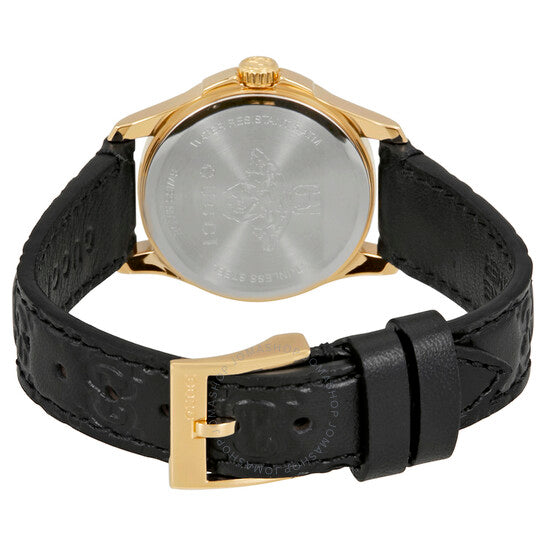 Shop Authentic Gucci G Timeless Quartz Black Dial Black Leather Strap Watch For Women - YA126581A - Luxxuri