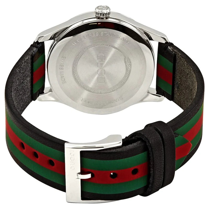 Shop Authentic Gucci G Timeless Quartz Black Dial Multicolored Black Leather Strap Watch For Men - YA1264079 - Luxxuri