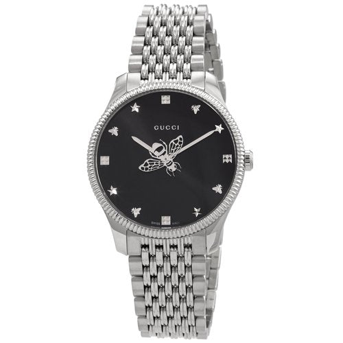 Shop Authentic Gucci G Timeless Automatic Black Dial Silver Steel Strap Watch For Men - YA126353 - Luxxuri