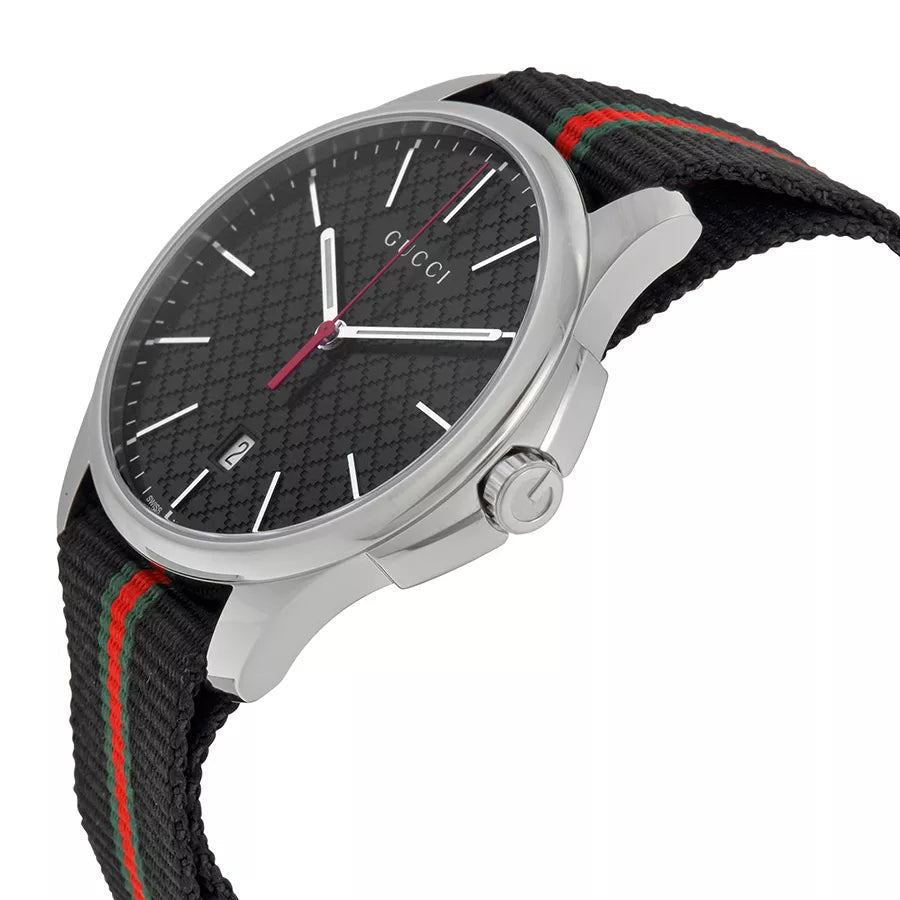 Shop Authentic Gucci G Timeless Analog Quartz Black Dial Black NATO Strap Watch For Men - YA126321 - Luxxuri