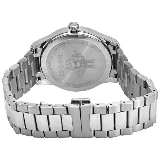 Shop Authentic Gucci G Timeless Quartz Black Dial Silver Steel Strap Watch For Women - YA1264136 - Luxxuri