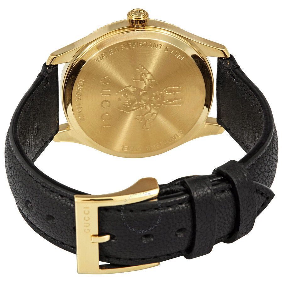 Shop Authentic Gucci G Timeless Quartz Silver Dial Black Leather Strap Watch For Women - YA1264181 - Luxxuri