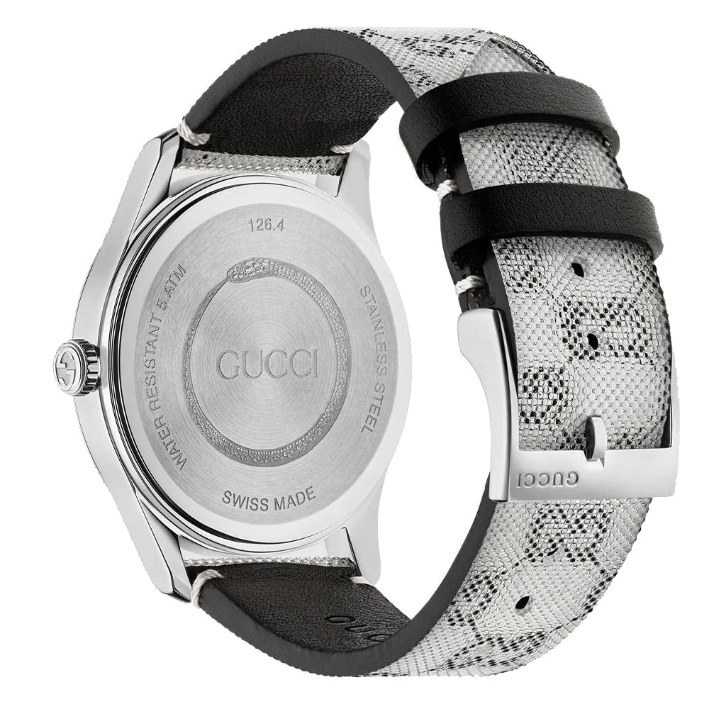 Shop Authentic Gucci G Timeless Quartz Grey Dial Grey Leather Strap Watch For Men - YA1264058 - Luxxuri