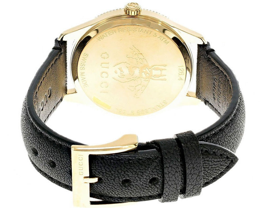 Shop Authentic Gucci G Timeless Quartz Silver Dial Black Leather Strap Watch For Women - YA1264181 - Luxxuri