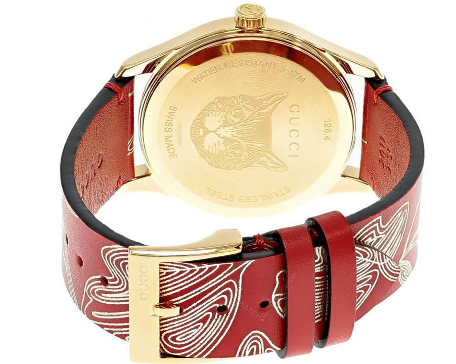 Shop Authentic Gucci G Timeless Quartz Red Dial Red Leather Strap Watch For Women - YA1264054 - Luxxuri