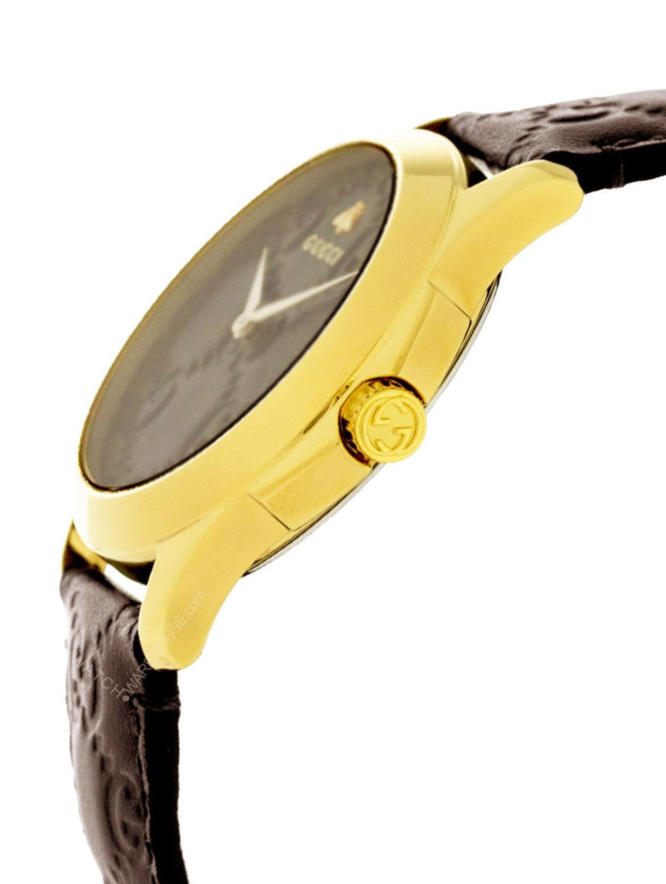 Shop Authentic Gucci G Timeless Quartz Brown Dial Brown Leather Strap Watch for Men - YA1264035 - Luxxuri