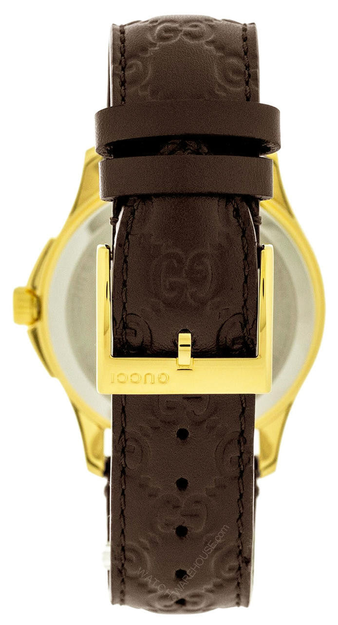 Shop Authentic Gucci G Timeless Quartz Brown Dial Brown Leather Strap Watch for Men - YA1264035 - Luxxuri