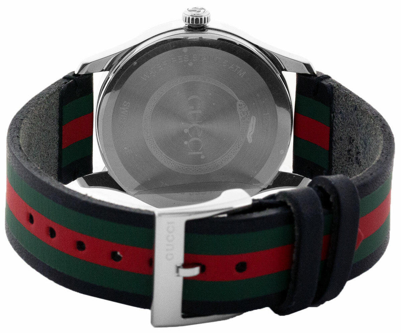 Shop Authentic Gucci G Timeless Quartz Black Dial Multicolored Black Leather Strap Watch For Men - YA1264079 - Luxxuri
