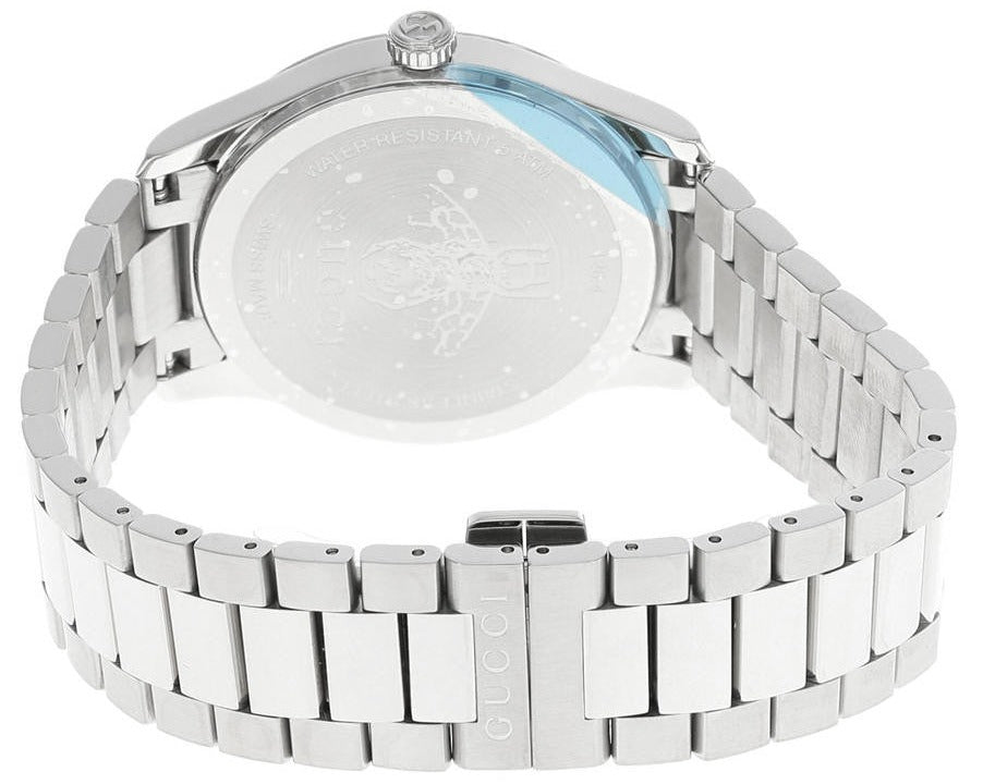 Shop Authentic Gucci G Timeless Quartz Black Dial Silver Steel Strap Watch For Women - YA1264136 - Luxxuri