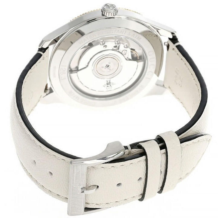 Shop Authentic Gucci G Timeless Automatic Silver Dial Beige Leather Strap Watch For Men - YA126348 - Luxxuri