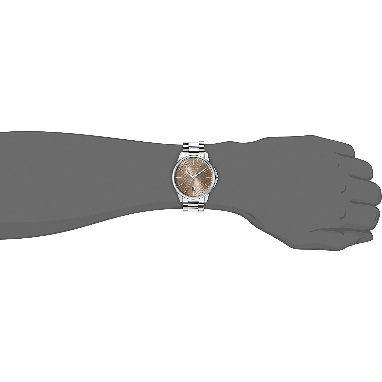 Shop Authentic Gucci G Timeless Quartz Brown Dial Silver Steel Strap Watch for Men - YA126317 - Luxxuri