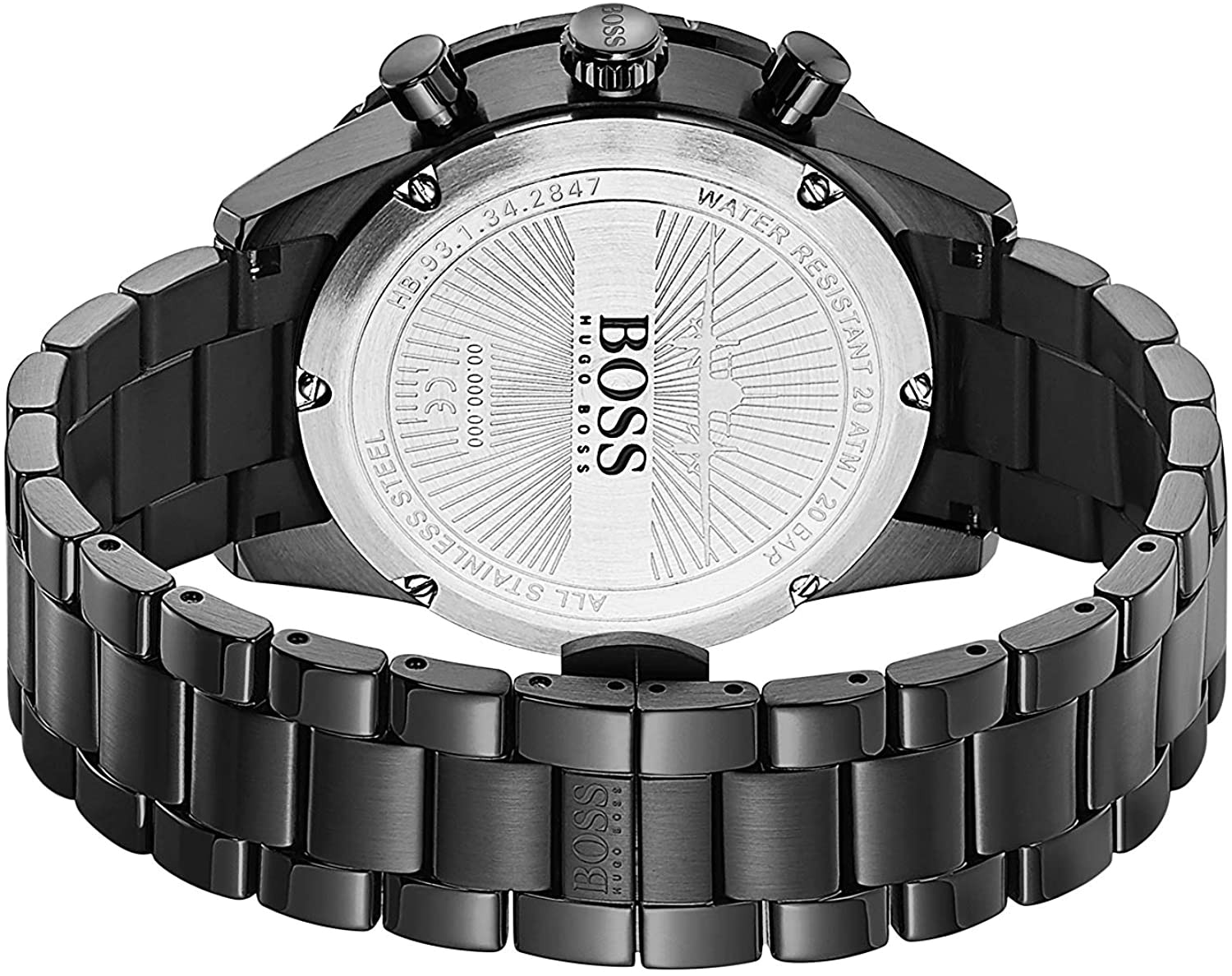 Hugo Boss Aero Black Dial Black Steel Strap Watch for Men - 1513771
