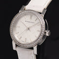 Shop Authentic Burberry The City White Diamonds Dial White Leather Strap Watch for Women - BU9221 - Luxxuri