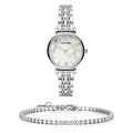 Shop Authentic Emporio Armani Gianni T Bar White Marble Dial Silver Steel Strap Watch For Women - AR11170 - Luxxuri