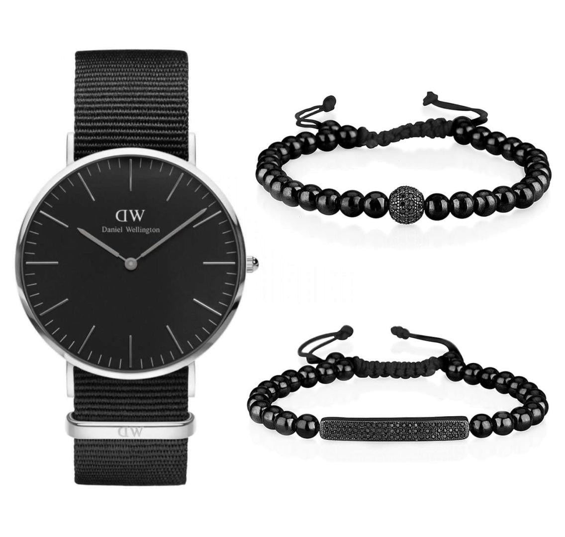 Shop Authentic Daniel Wellington Classic Cornwall Black Dial Black Nylon Strap Watch For Women - DW00100149 - Luxxuri