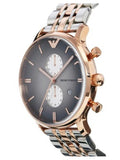 Shop Authentic Emporio Armani Gianni Chronograph Grey Dial Two Tone Steel Strap Watch For Men - AR1721 - Luxxuri