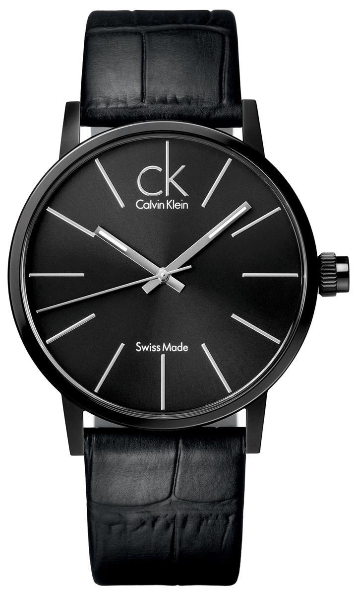 Shop Authentic Calvin Klein Post Minimal Black Dial Black Leather Strap Watch for Men - K7621401 - Luxxuri
