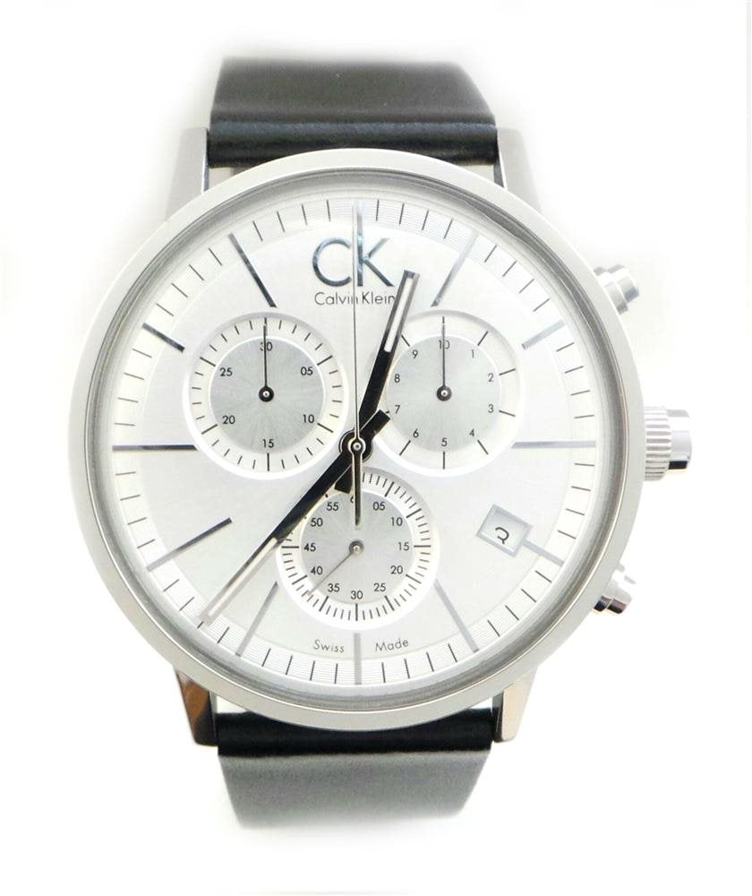 Shop Authentic Calvin Klein Post Minimal White Dial Black Leather Strap Watch for Men - K7627120 - Luxxuri