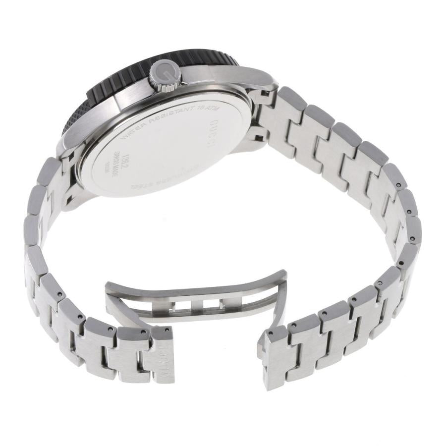 Shop Authentic Gucci G Timeless Black Dial Silver Steel Strap Watch For Men - YA126249 - Luxxuri