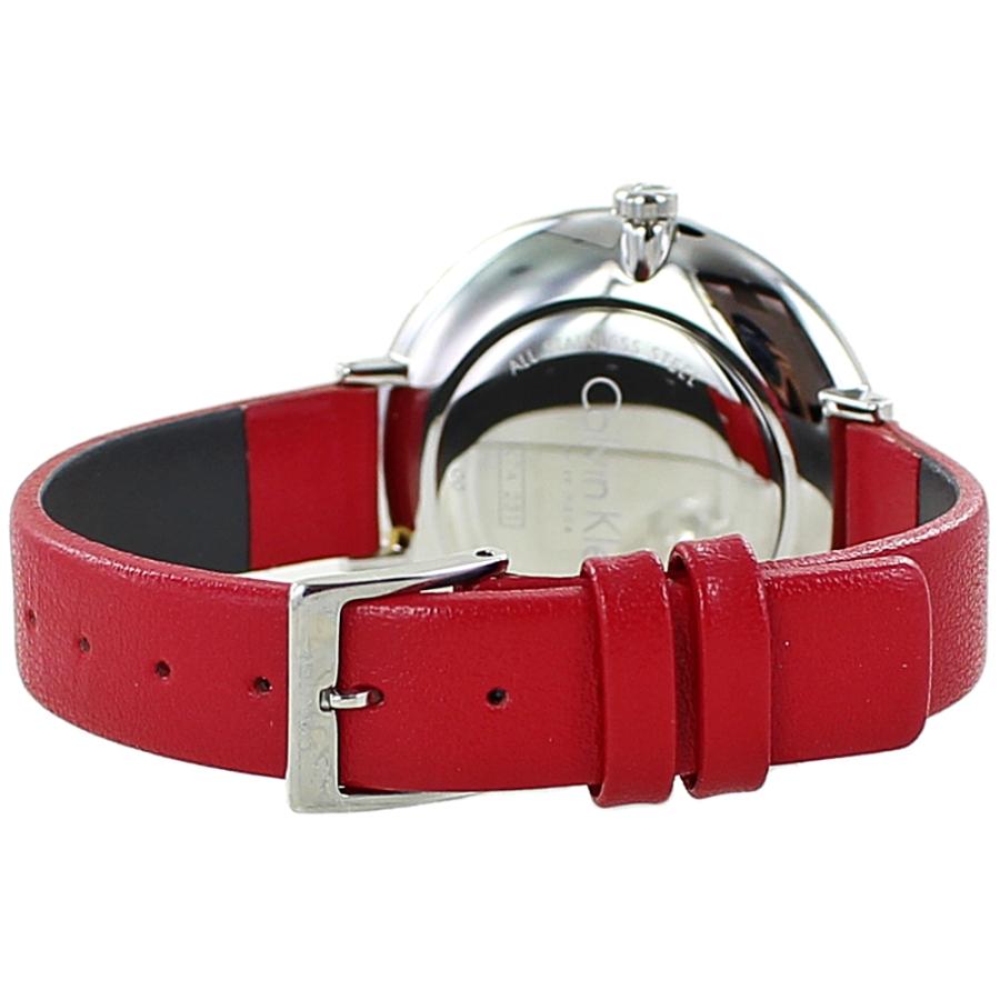 Shop Authentic Calvin Klein Rise Yellow Red Dial Red Leather Strap Watch for Women - K7A231UP - Luxxuri