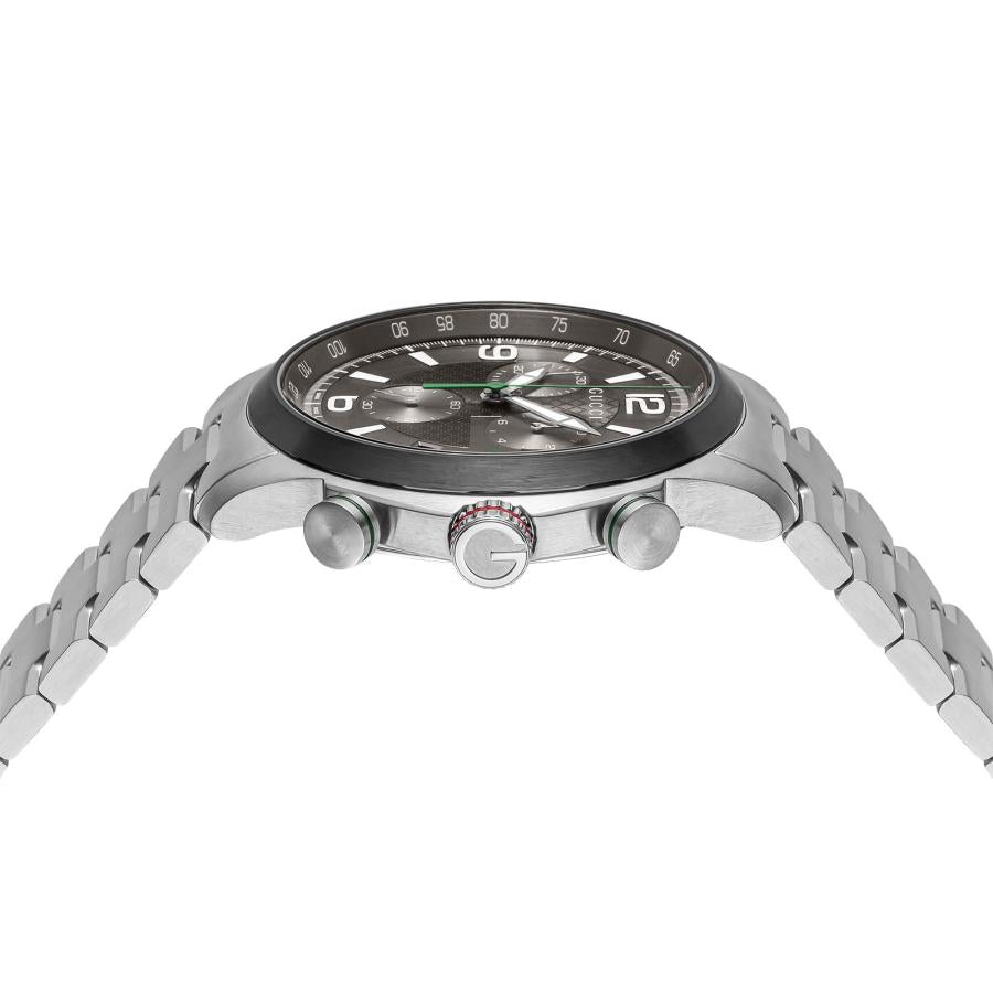 Shop Authentic Gucci G Timeless Chronograph Grey Dial Silver Steel Strap Watch For Men - YA126238 - Luxxuri