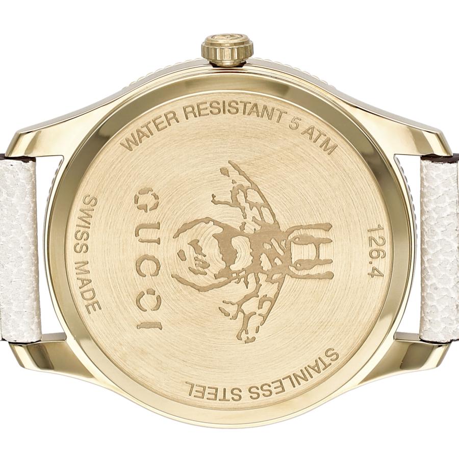 Shop Authentic Gucci G Timeless Quartz Gold Dial Beige Leather Strap Watch For Women - YA1264180 - Luxxuri