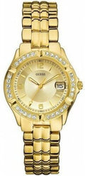 Shop Authentic Guess Dazzling Diamonds Gold Dial Gold Steel Strap Watch for Women - W85110L1 - Luxxuri
