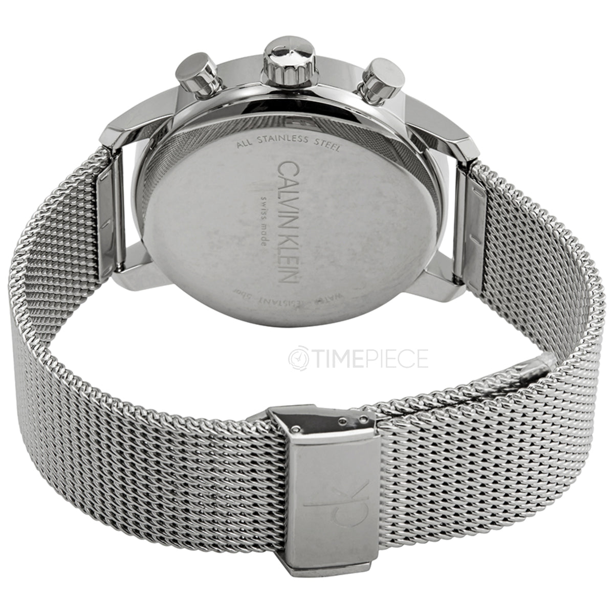 Shop Authentic Calvin Klein City Chronograph Black Dial Silver Mesh Bracelet Watch for Men - K2G27121 - Luxxuri