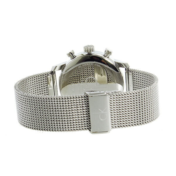 Shop Authentic Calvin Klein City Chronograph White Dial Silver Mesh Bracelet Watch for Men - K2G27126 - Luxxuri