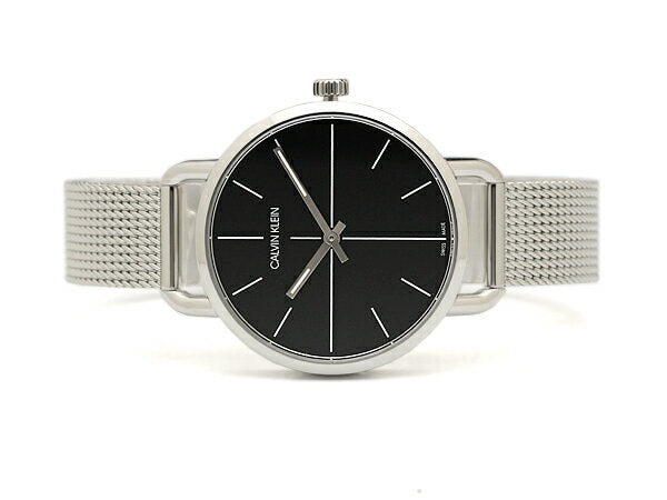 Shop Authentic Calvin Klein Even Black Dial Silver Mesh Bracelet Watch for Women - K7B23121 - Luxxuri