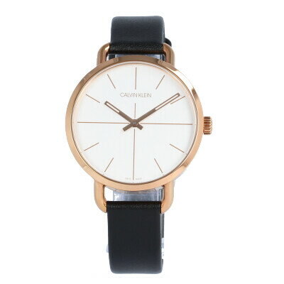 Shop Authentic Calvin Klein Even White Dial Black Leather Strap Watch for Women - K7B236C6 - Luxxuri