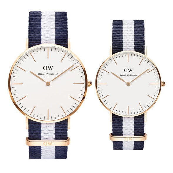 Shop Authentic Daniel Wellington Classic Glasgow White Dial Two Tone NATO Strap Watch For Women - DW00100031 - Luxxuri